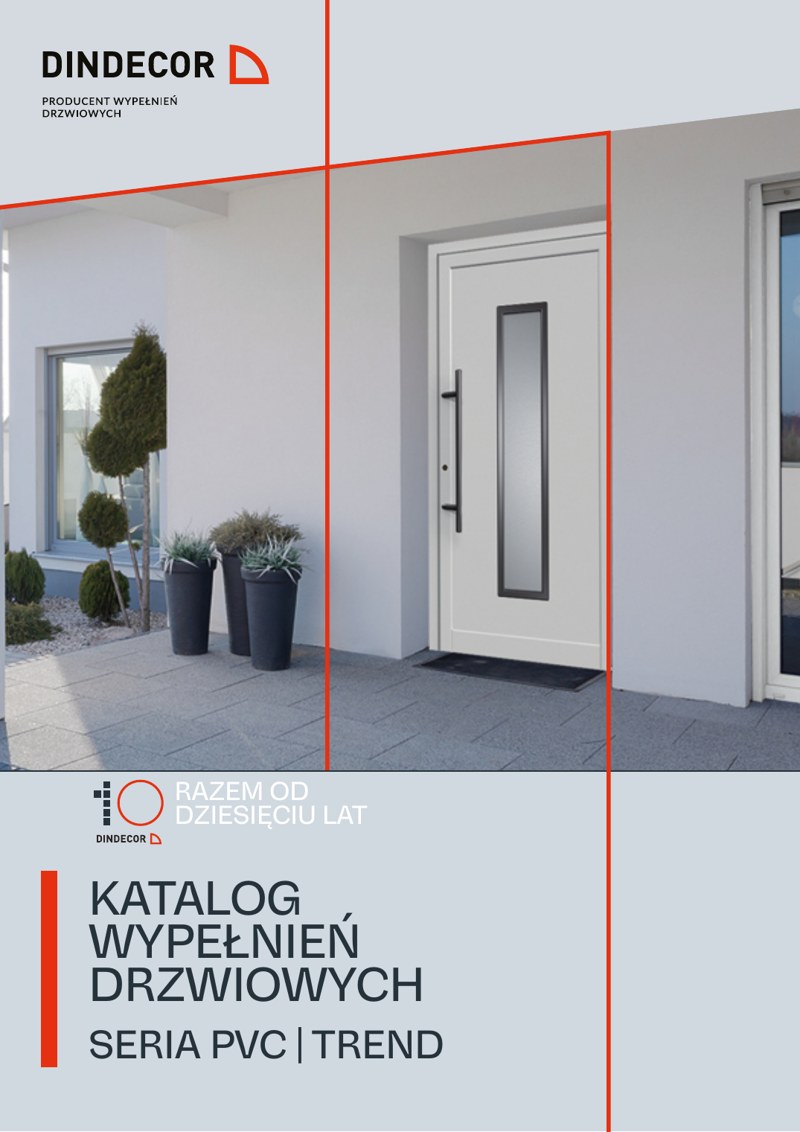 Okładka katalogu Dindecor — wypełnienia drzwiowe seria PVC Trend