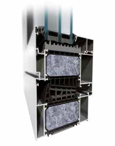 Przekrój profilu MB-104 Passive z wkładami izolacyjnymi